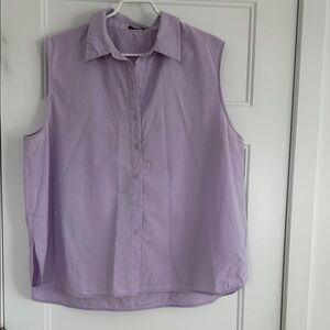 MOTF Lavender Sleeveless Button-Down Shirt